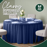 120 In. Premium Round Navy Plastic Table Cover